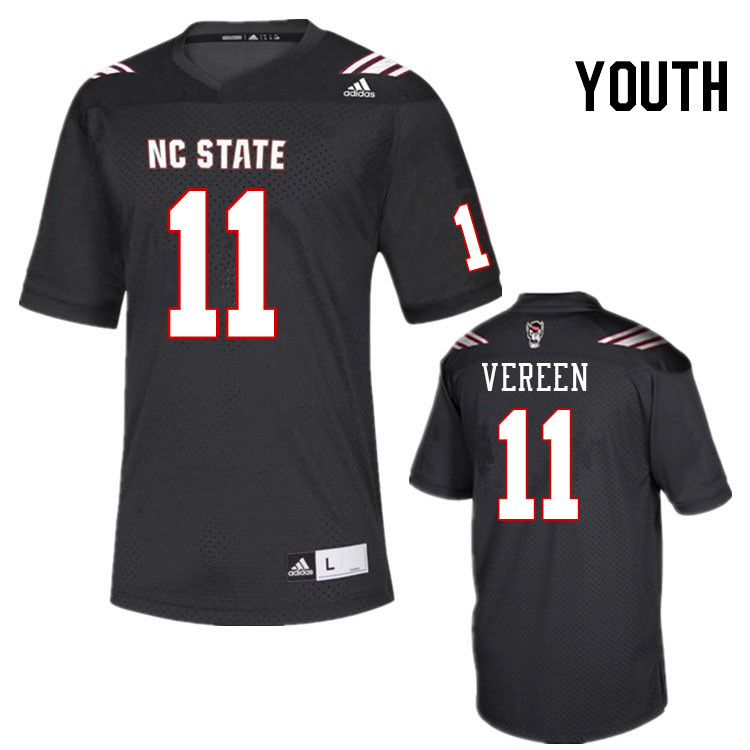 Youth #11 Juice Vereen North Carolina State Wolfpacks College Football Jerseys Stitched-Black